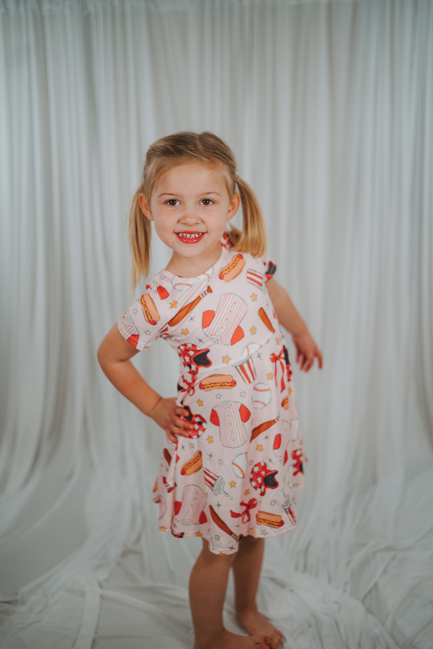 Twirly Baseball Sister Dress