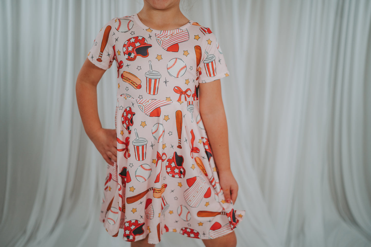 Twirly Baseball Sister Dress