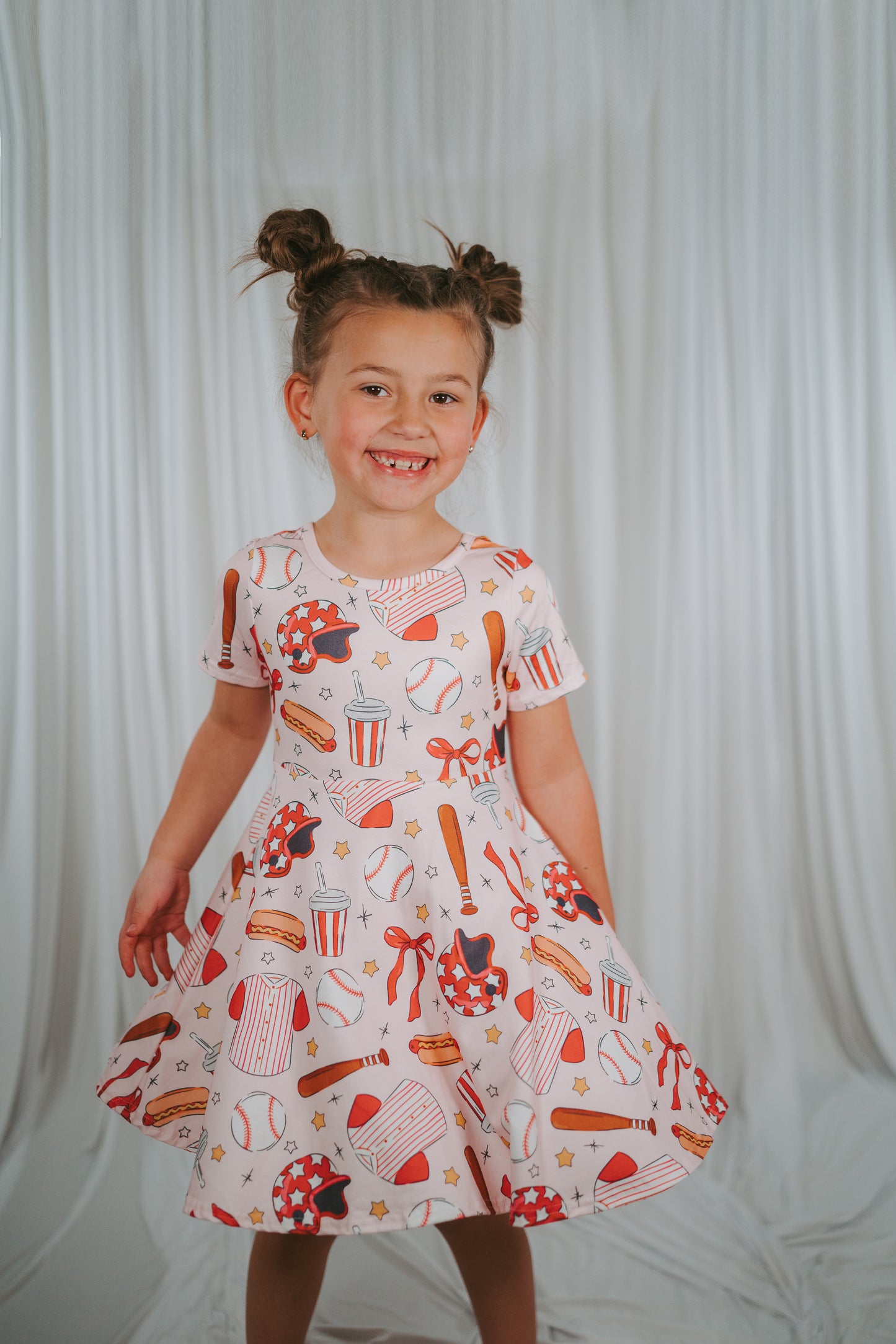 Twirly Baseball Sister Dress