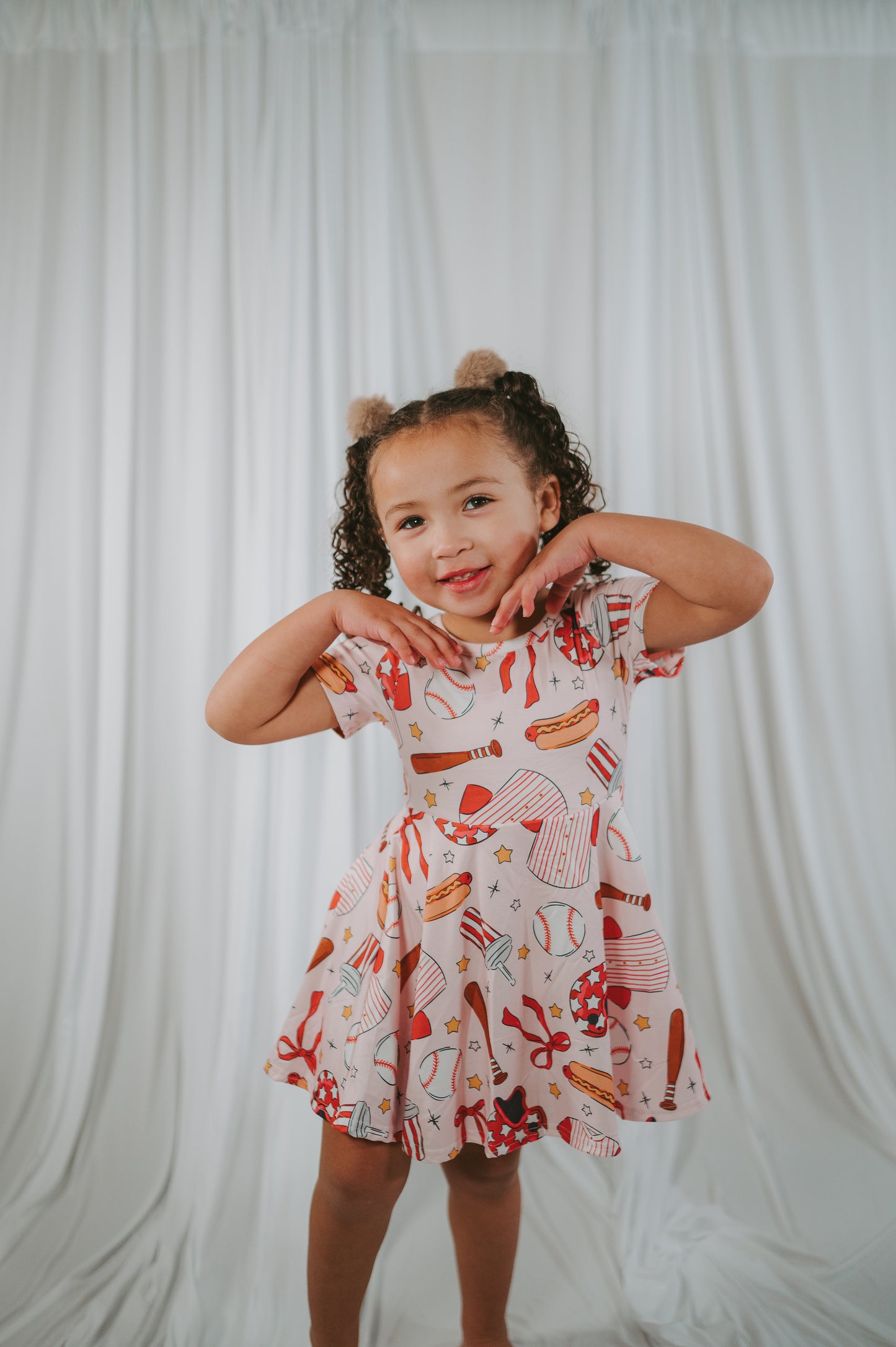 Twirly Baseball Sister Dress