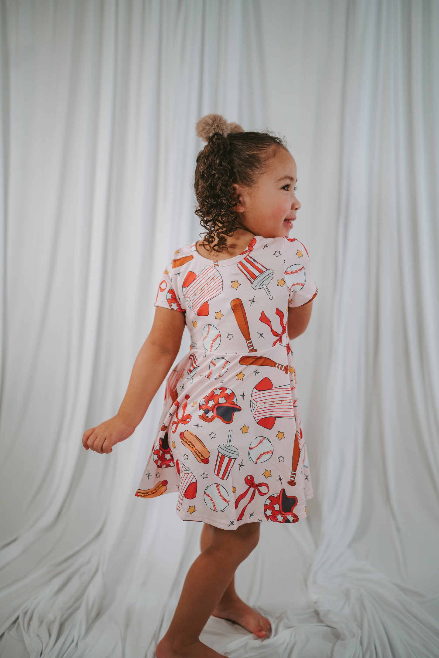Twirly Baseball Sister Dress