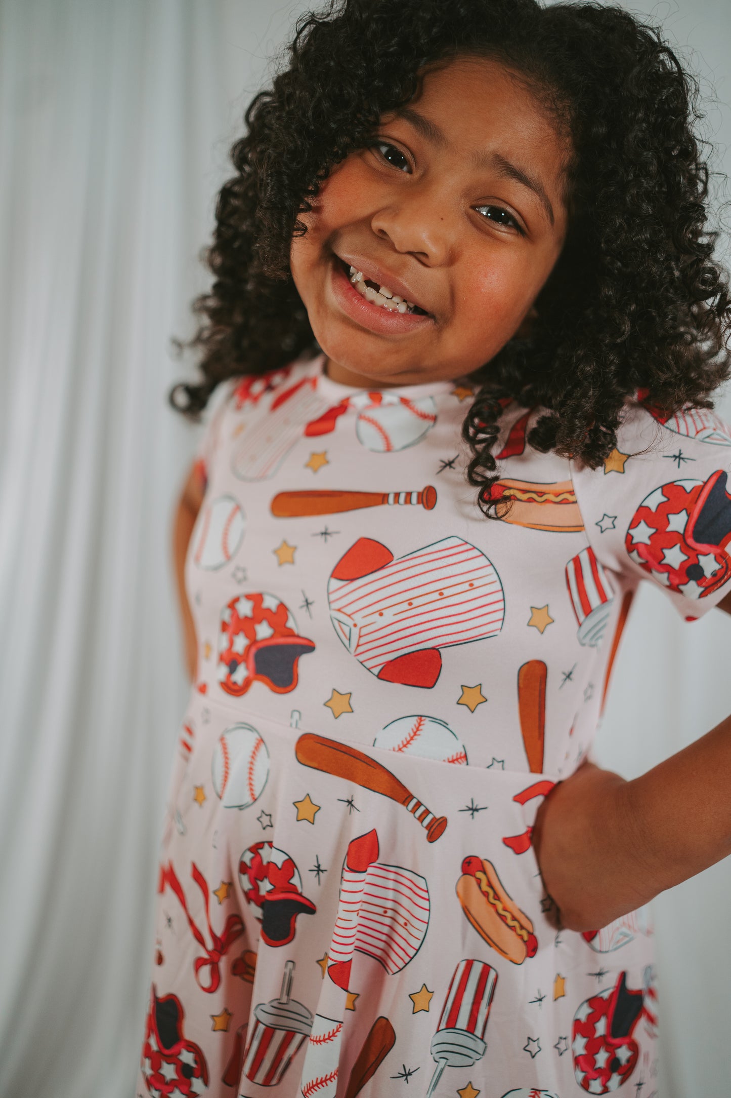 Twirly Baseball Sister Dress