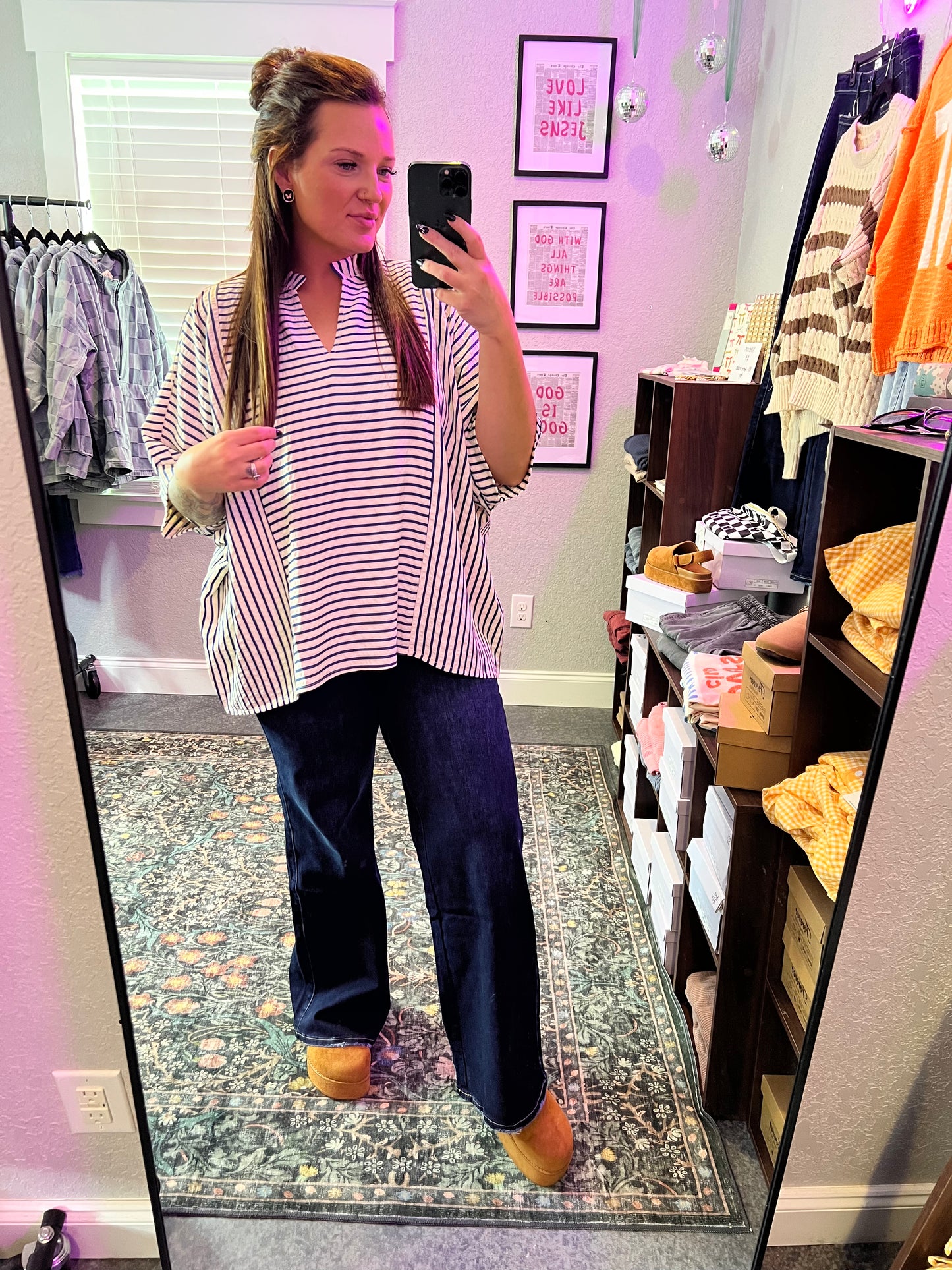 Oversized Blue Dressy Top
