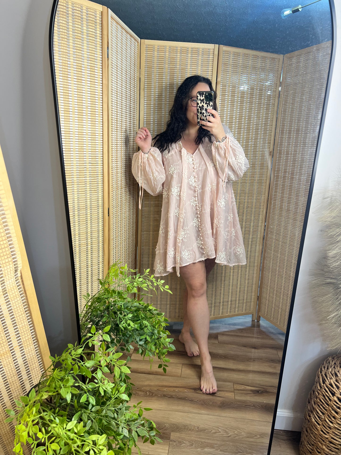 Embroidered Mini Dress