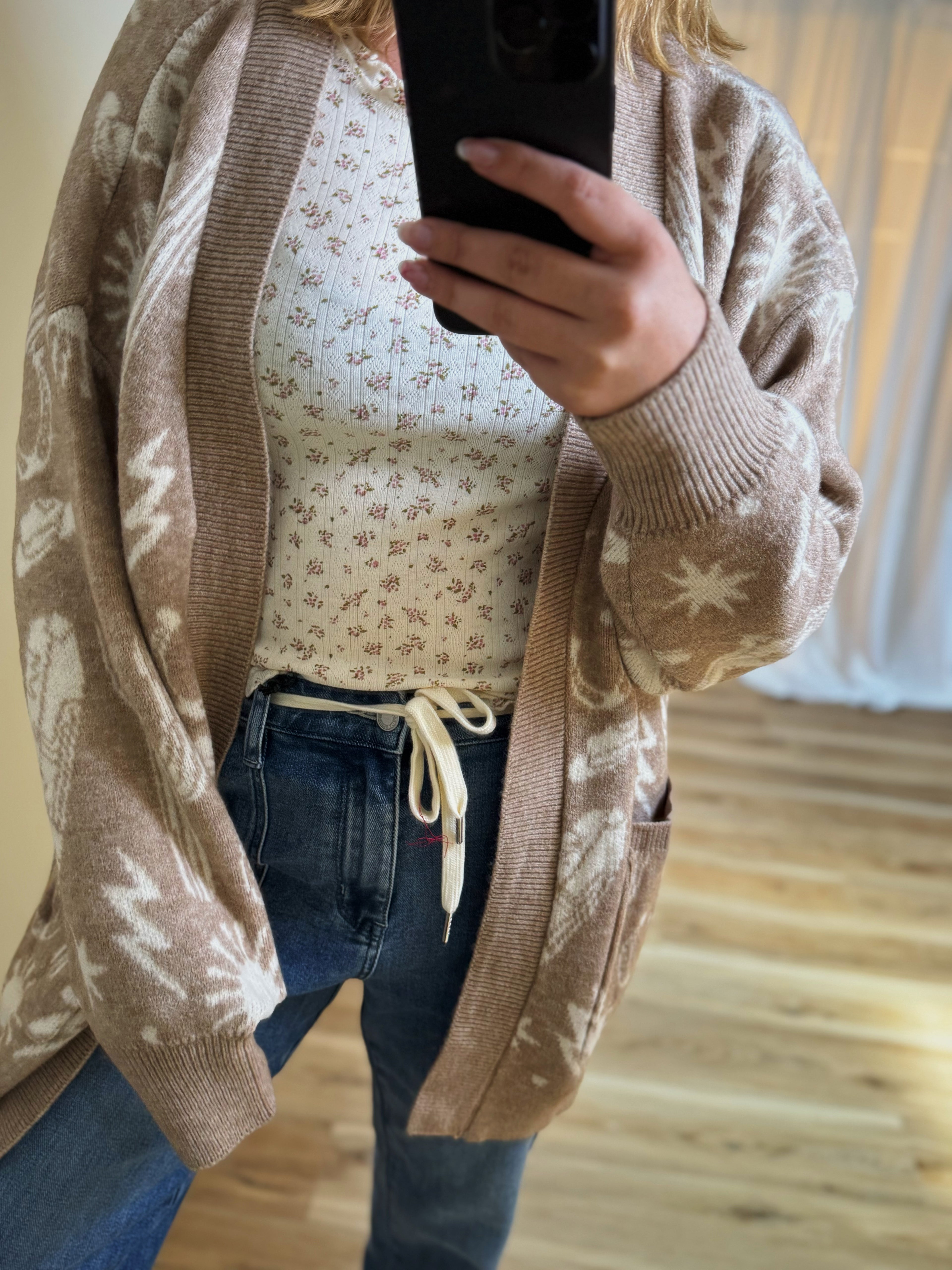 Tea Time Floral Oversized Layering Top