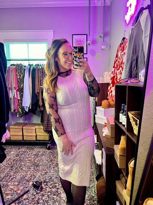 Cable Knit Sweater Dress