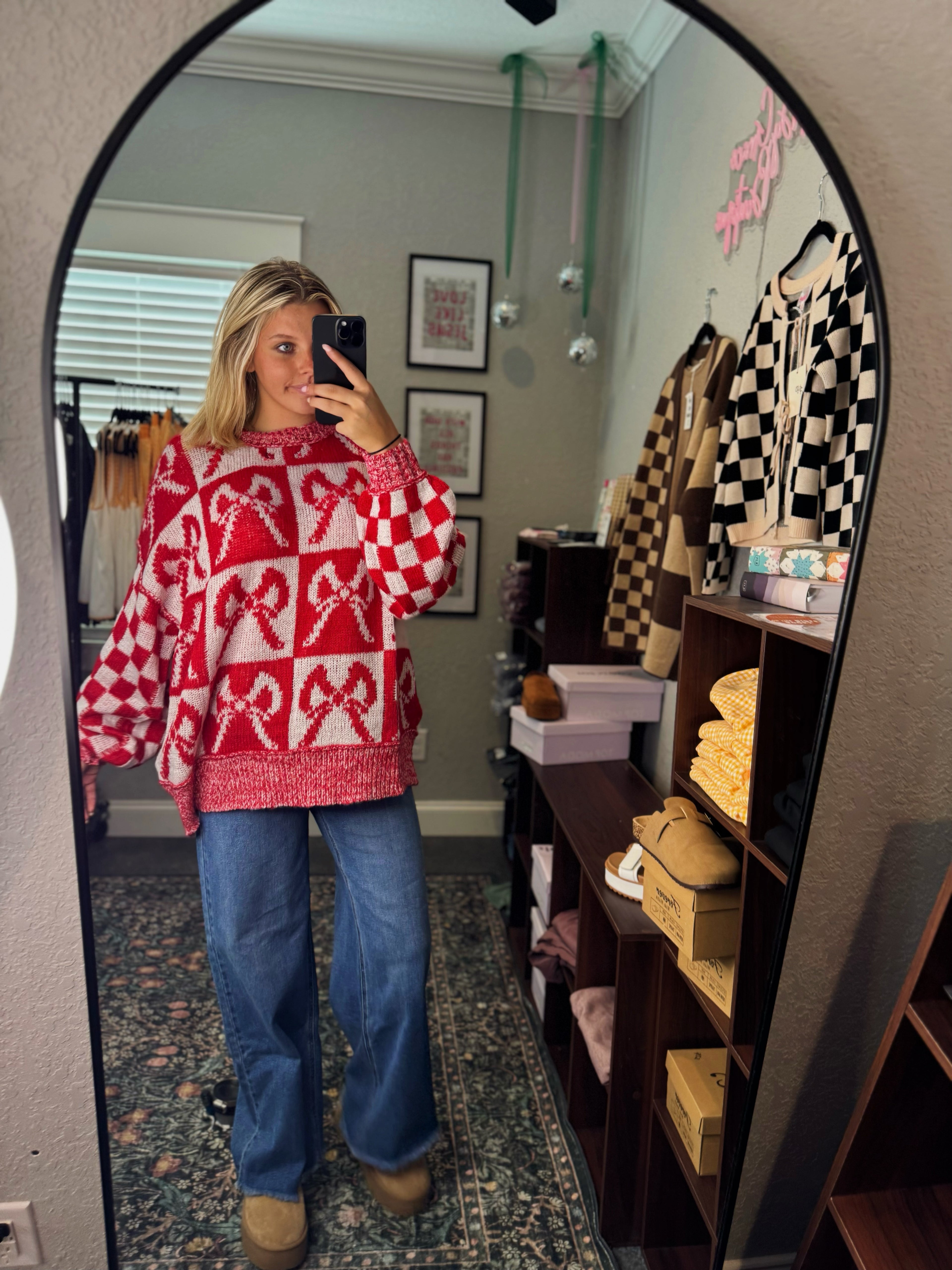 Merry and Bright Bow Sweater