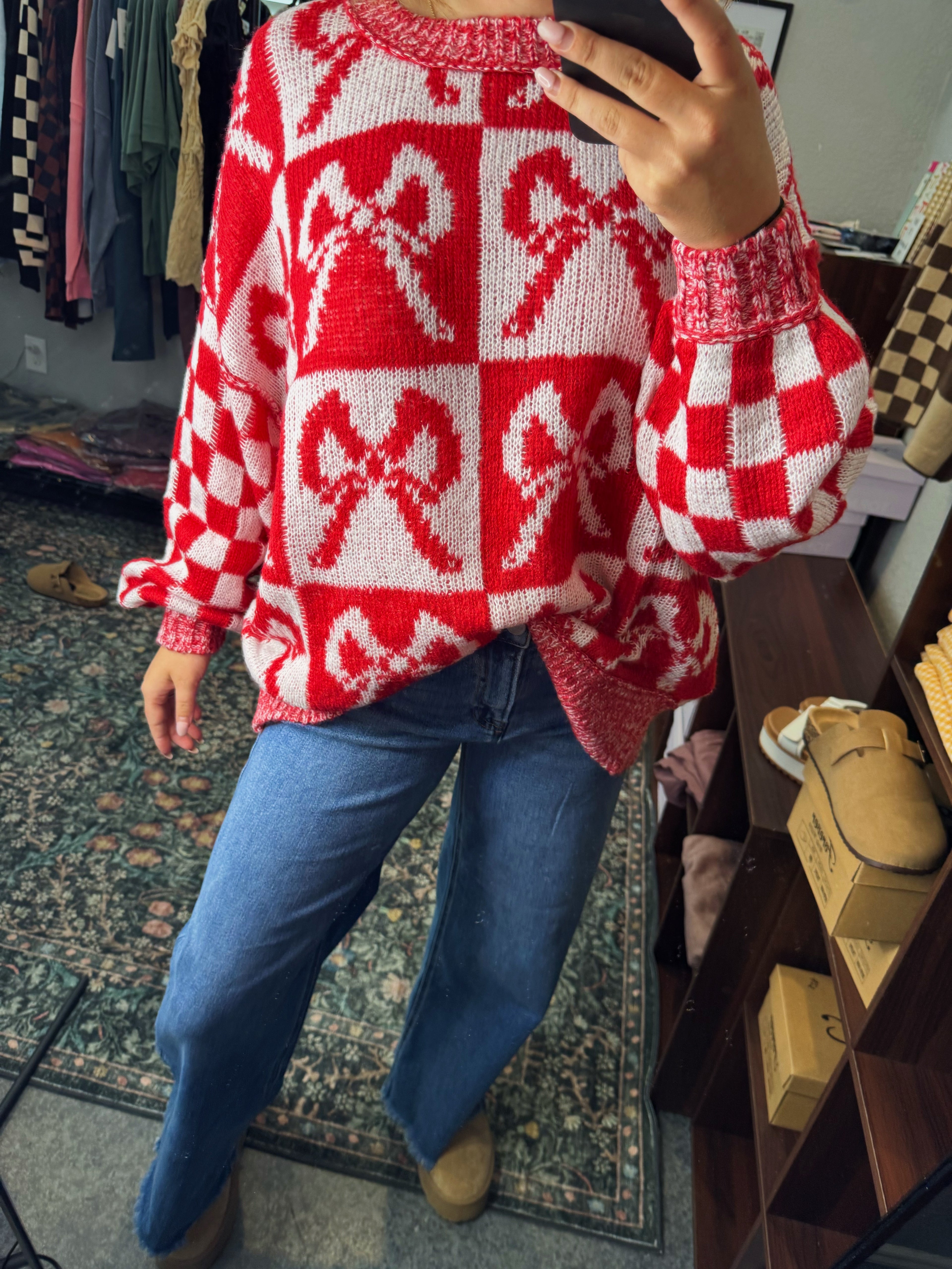 Merry and Bright Bow Sweater