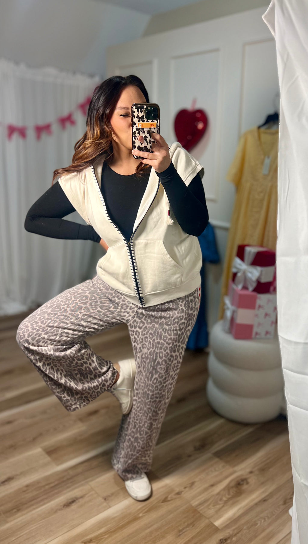 Acid Wash Cheetah High Waisted Pant