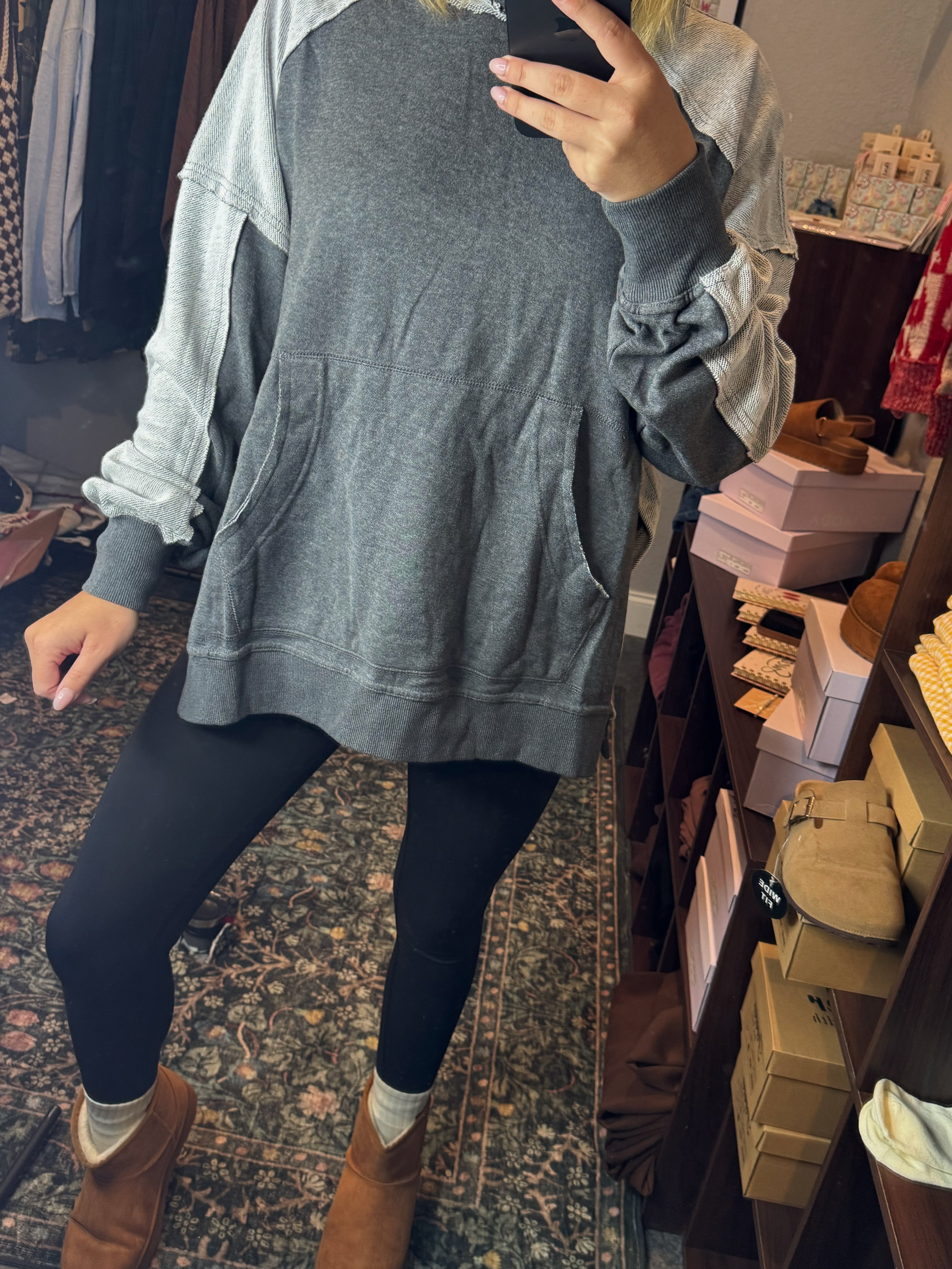 Cozy Color Block Hoodie